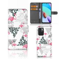 Xiaomi Redmi 10 | Telefoonhoesje | Met pasjeshouder | Flamingo Triangle - thumbnail