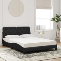 Bed met matras fluweel zwart 140x200 cm - thumbnail