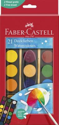 Faber Castell FC-125027 Waterverfdoos 21 Kleuren + 2 Penselen