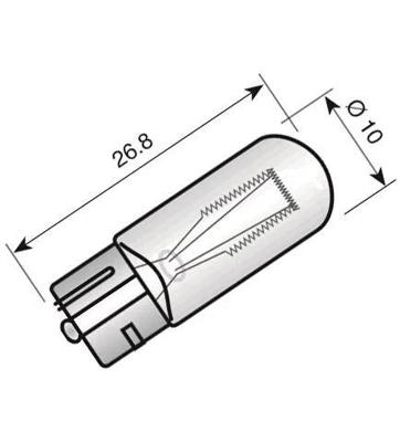 SPAHN glasfittinglampen glass base lamps 12v 3w w2.1x9.5d (10pcs)