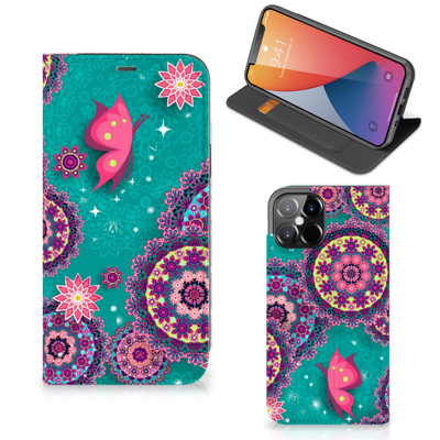 iPhone 12 Pro Max | Bookcase | Cirkels en Vlinders