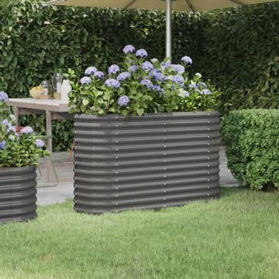 VidaXL Plantenbak 114x40x68 cm gegalvaniseerd staal grijs