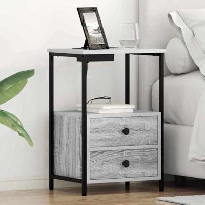 Nachtkastje 2 pcs Grijs Sonoma 40 x 31 x 60 cm Bewerkt hout