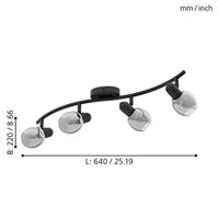 EGLO POLLICA plafondverlichting Zwart, Transparant E14 - thumbnail