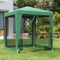 VidaXL Partytent met 4 mesh zijwanden 2x2 m hdpe groen - thumbnail