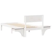 Bedframe met nachttafels Wit 75 x 190 cm Massief grenenhout - thumbnail
