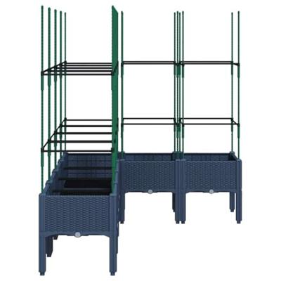 Plantenbak met latwerk 160x120x142,5 cm polypropeen grijs Plantenbak met latwerk 160x120x142,5 cm polypropeen grijs