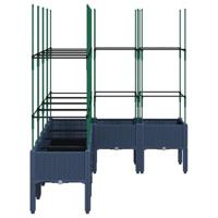 Plantenbak met latwerk 160x120x142,5 cm polypropeen grijs - thumbnail