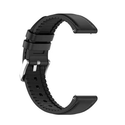 leer + siliconen bandje - Zwart - Garmin Vivoactive 6 / Vivoactive 5 / Vivoactive 3