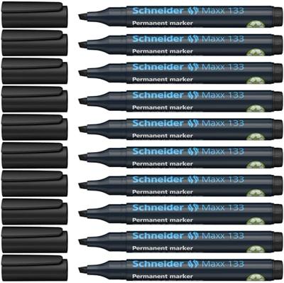 Permanent marker schneider maxx 133 1-4mm zwart | 10 stuks