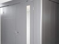 Metalen berging Neo - Dubbele deur - Kwartsgrijs/zilver - 1B (236x180 cm) - thumbnail