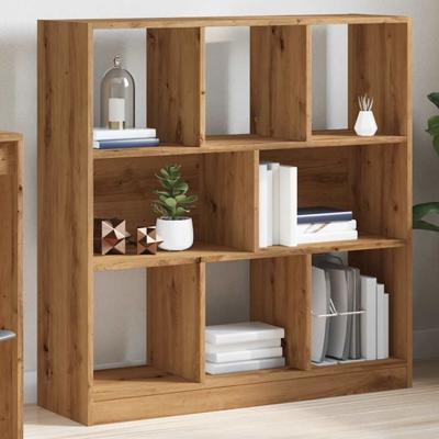 Boekenkast 97,5x29,5x100 cm bewerkt hout artisanaal eikenkleur