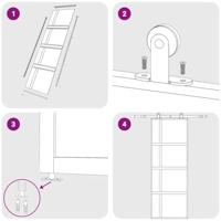 VidaXL Schuifdeur 76x205 cm gehard glas en aluminium zwart - thumbnail