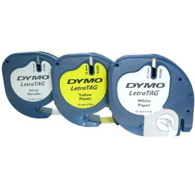 Labeltape dymo letratag 12mm assorti 3 stuks