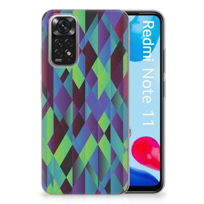 Xiaomi Redmi 10 | Redmi Note 11 4G | TPU Hoesje | Abstract Green Blue