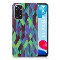 Xiaomi Redmi 10 | Redmi Note 11 4G | TPU Hoesje | Abstract Green Blue - thumbnail