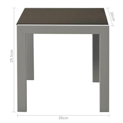 Ligbedden 2 st met tafel staal en textileen zwart - thumbnail