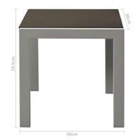 Ligbedden 2 st met tafel staal en textileen zwart - thumbnail