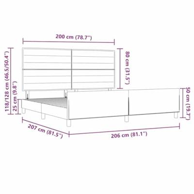Bedframe met hoofdeinde Zwart 200 x 200 cm Stof
