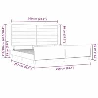 Bedframe met hoofdeinde Zwart 200 x 200 cm Stof - thumbnail