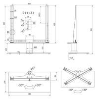 Cavus CAVTSM Universele Draaibare TV Voet voor 32-42 Inch Schermen Zwart/Glas - thumbnail