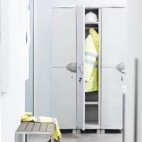 RUIMTESVER 35 PLASTIKEN Hoge kast 1 Deur met planken - l 35 xd 45 xh 184 cm - Ruimtebesparend bereik - Binnen en buiten - thumbnail