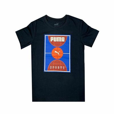 T-Shirt met Korte Mouwen voor kinderen Puma Bppo Basket Blank Ba Zwart - Maat: 9-10 Jaar