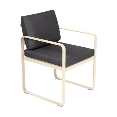 Fermob Bellevie dining armchair tuinstoel Beige Latte - Graphite