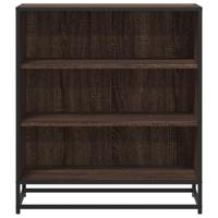 Dressoir 68x35x76 cm bewerkt hout en metaal bruin eikenkleur - thumbnail