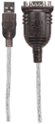 Manhattan USB 1.1 Adapter [1x D-sub stekker 9-polig - 1x USB 1.1 stekker A] 151801 45.00 cm Vergulde steekcontacten