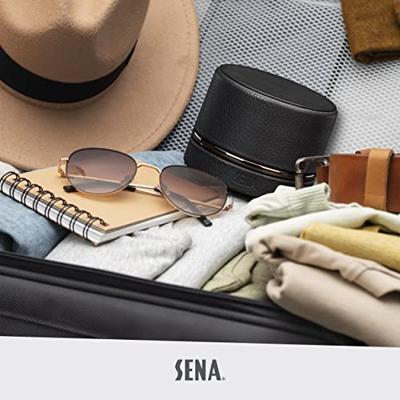 SENA - Laadstation van leer voor Apple Watch, reisoplader voor alle maten 38mm, 40mm, 42mm, 44mm - zwart