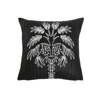 Kussen Home ESPRIT Wit Zwart Palmboom 42 x 15 x 42 cm - thumbnail