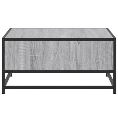 Salontafel 60,5x60,5x30 cm bewerkt hout en metaal grijs sonoma