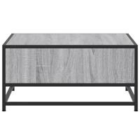 Salontafel 60,5x60,5x30 cm bewerkt hout en metaal grijs sonoma - thumbnail