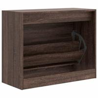 Schoenenkast 80x34x63 cm bewerkt hout bruineikenkleurig - thumbnail