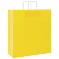 VidaXL Papieren zakken 250 st met hengsels 45x17x48 cm geel - thumbnail