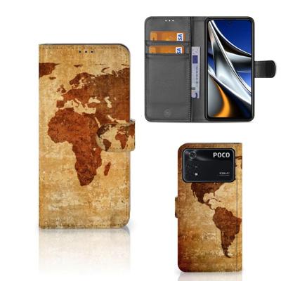 Xiaomi Poco X4 Pro 5G | Flip Cover | Wereldkaart | Portemonnee hoesje