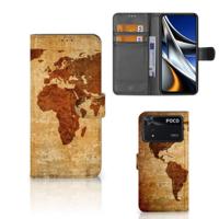 Xiaomi Poco X4 Pro 5G | Flip Cover | Wereldkaart | Portemonnee hoesje - thumbnail