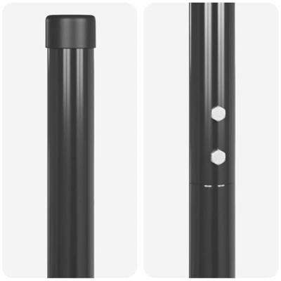 Hekpalen 2 pcs Grijs 200 cm Poedergecoat staal Hekpalen 2 pcs Grijs 200 cm Poedergecoat staal