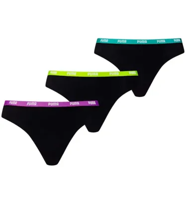 3-Pack dames strings - Katoen vrouwen strings Zwart - Wit - Combi