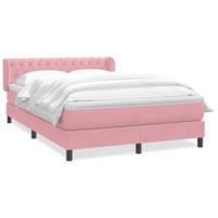 Boxspring met matras fluweel roze 160x210 cm - thumbnail