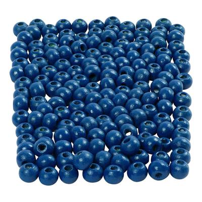 Creativ Company Houten kralen, d 5 mm, gatgrootte 1,5 mm, ca. 150 stuk, blauw, 6 gr/ 1 doos