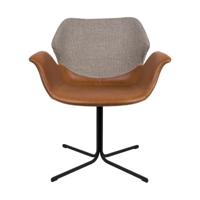 Zuiver Nikki armstoel gestoffeerd fab brown - thumbnail