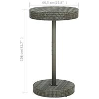 Tuintafel 60,5x106 cm poly rattan grijs - thumbnail