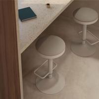 Kave Home Zaib verstelbare barkruk chenille Beige - thumbnail