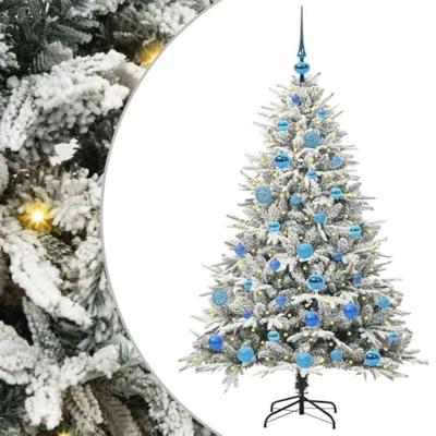 VidaXL Artificial pre-lit kerstboom met ballenset groen 150 cm