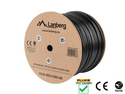 Stevige UTP-netwerkkabel Cat6 Lanberg LCU6-30CU-0305-BK Zwart 305 m