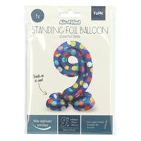 Folat BV Staande folieballon colorful dots cijfer 9 - 72cm - thumbnail