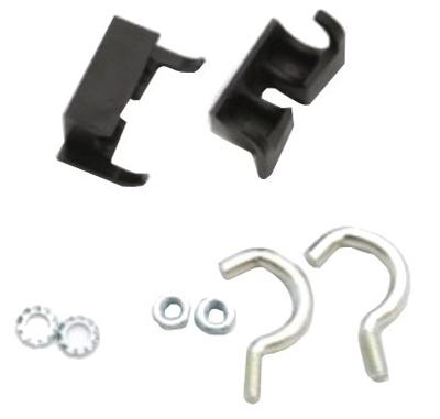 Simson ringslot montageset normaal - 2 haken, 2 klemmen, 2 bouten, 2 ringen - zwart