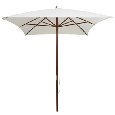 Parasol met houten paal 200x300 cm crmewit